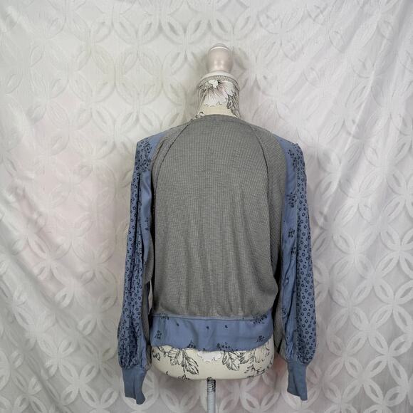 Free People Auxton Thermal Blue Womens XS Bohemian - Picture 3 of 6